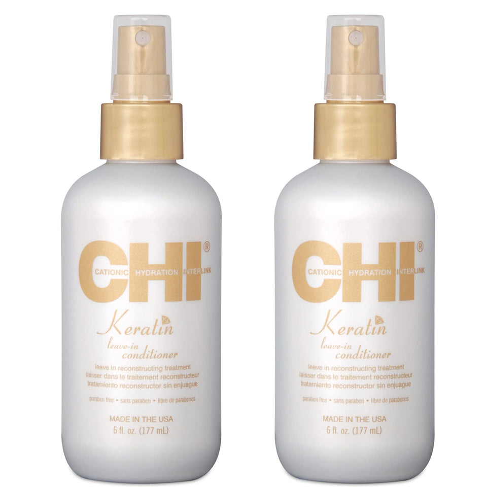 CHI Keratin Leave-In Conditioner bottle shown for daily use and hydration