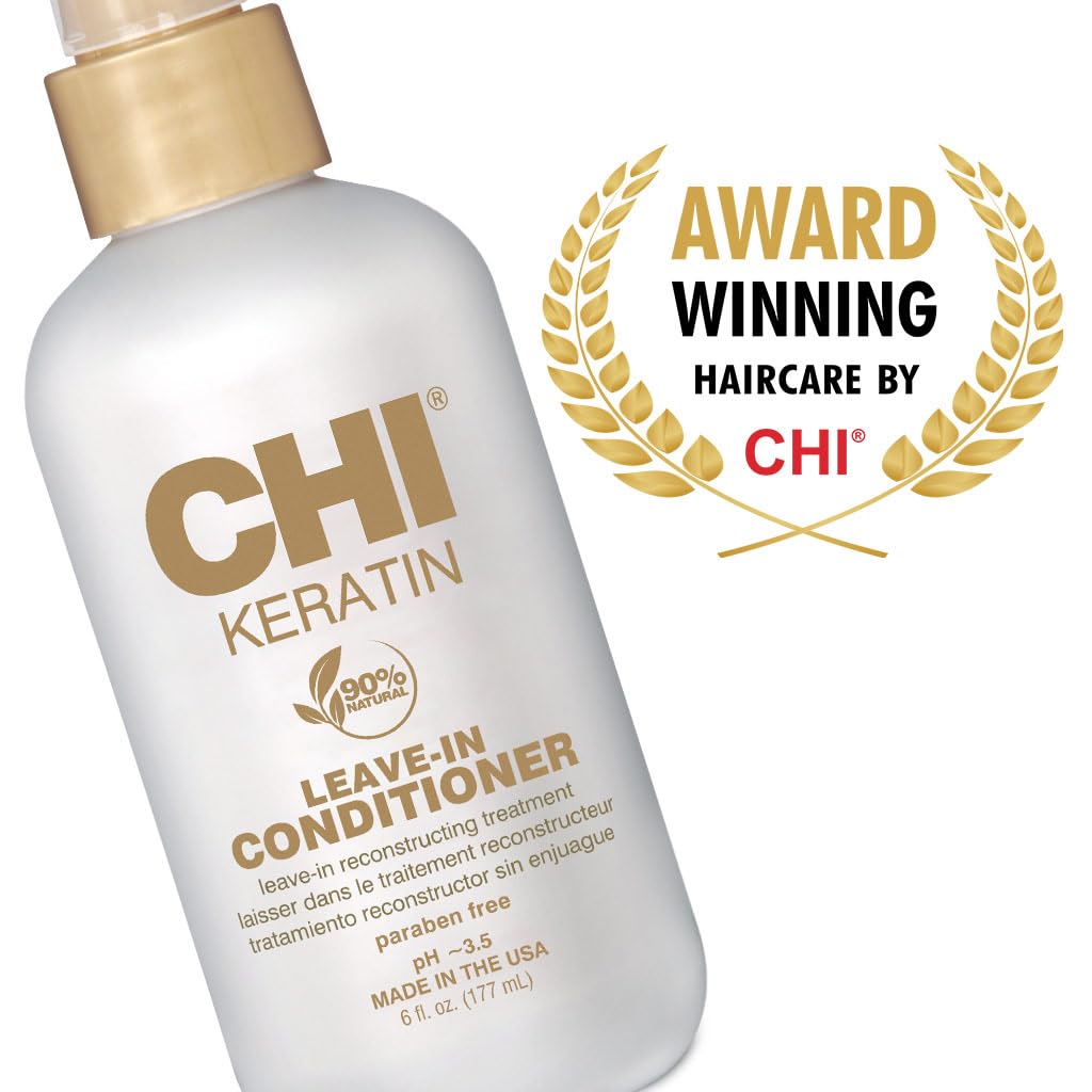 Hair texture close-up with CHI Keratin Leave-In Conditioner for softness