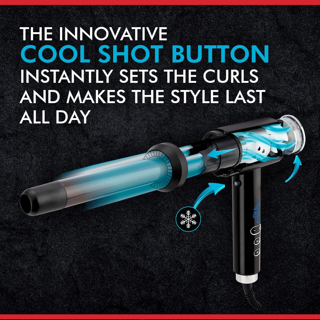 CHI Lava Curl Shot cool shot button detail helps lock in style