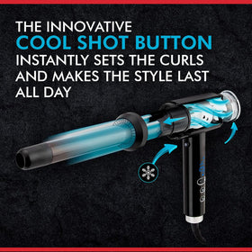 CHI Lava Curl Shot cool shot button detail helps lock in style