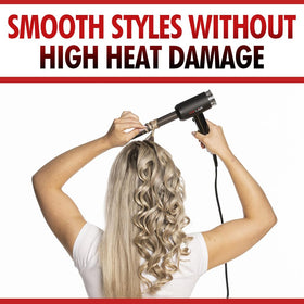 CHI Lava Curl Shot on vanity demonstrates quick styling routines for busy mornings