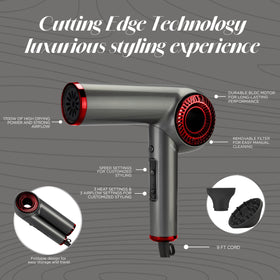 CHI Lava ionic generator reduces frizz for smoother, shinier hair.