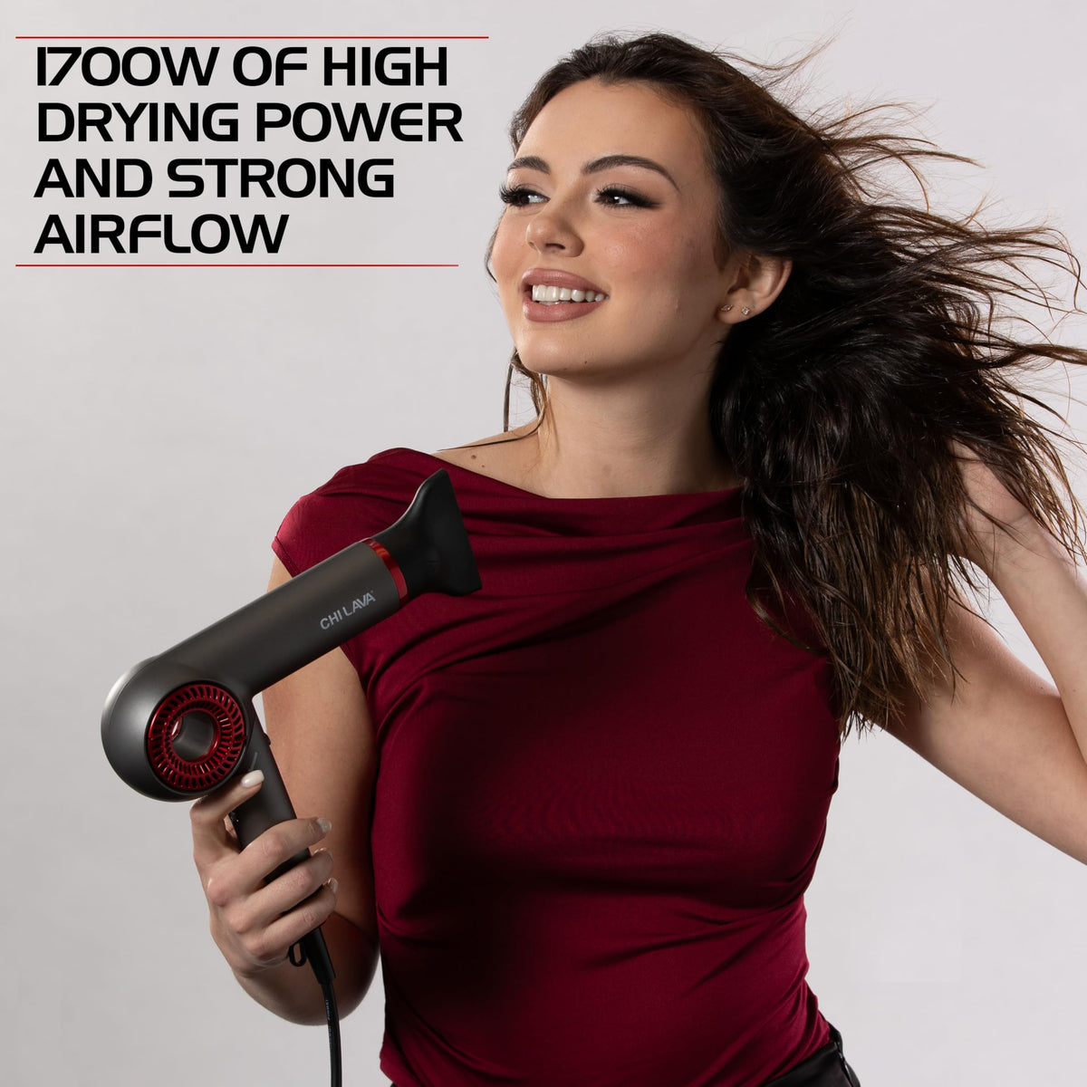 CHI Lava lightweight design enables precise styling without hand fatigue.