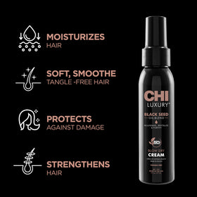 CHI bottle with pump enables easy application to damp hair before styling.
