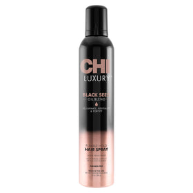 CHI Luxury Black Seed Oil Hairspray bottle showing volume and flexible hold.