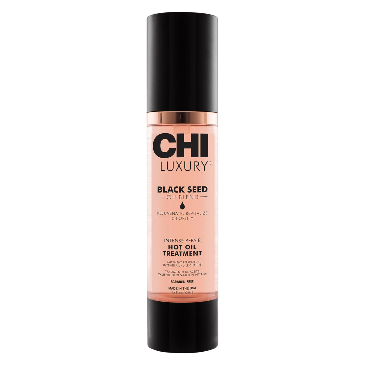 CHI Luxury Black Seed Oil Intense Repair bottle ready for use and repair