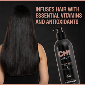 CHI conditioner dispense action highlighting convenience for easy application and even distribution.