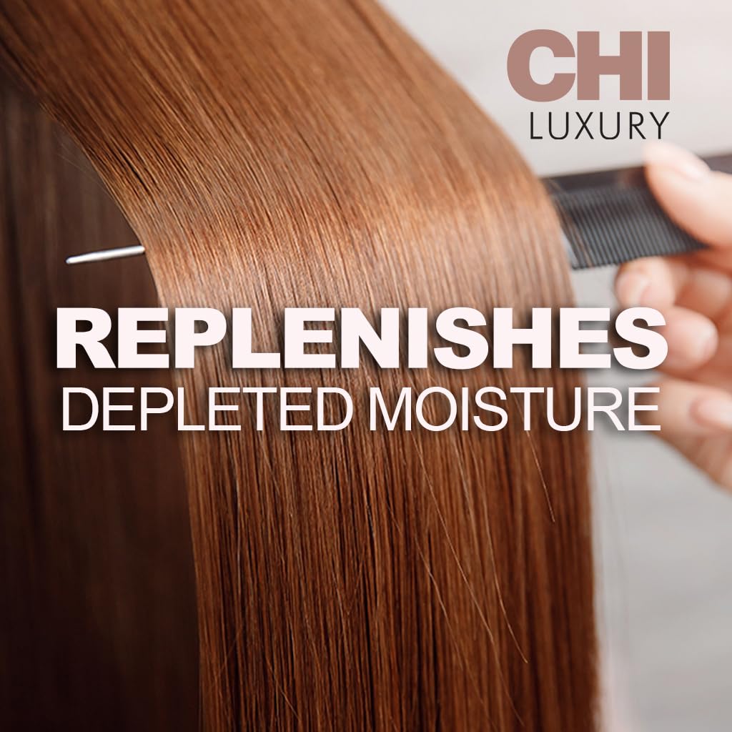 CHI conditioner applied to damp hair for controlled, mid-length to ends coverage.