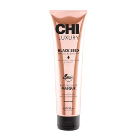 CHI Luxury Black Seed Oil Masque bottle close-up for deep conditioning.