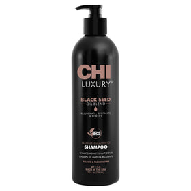 CHI Luxury Black Seed Oil Shampoo bottle with rich lather for voluminous hair
