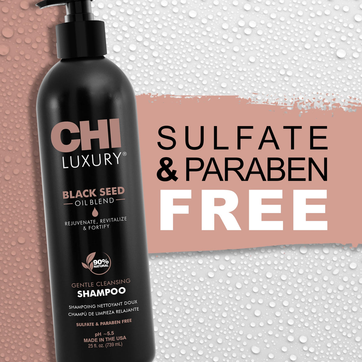 Sulfate-free CHI Shampoo formula for gentle cleansing