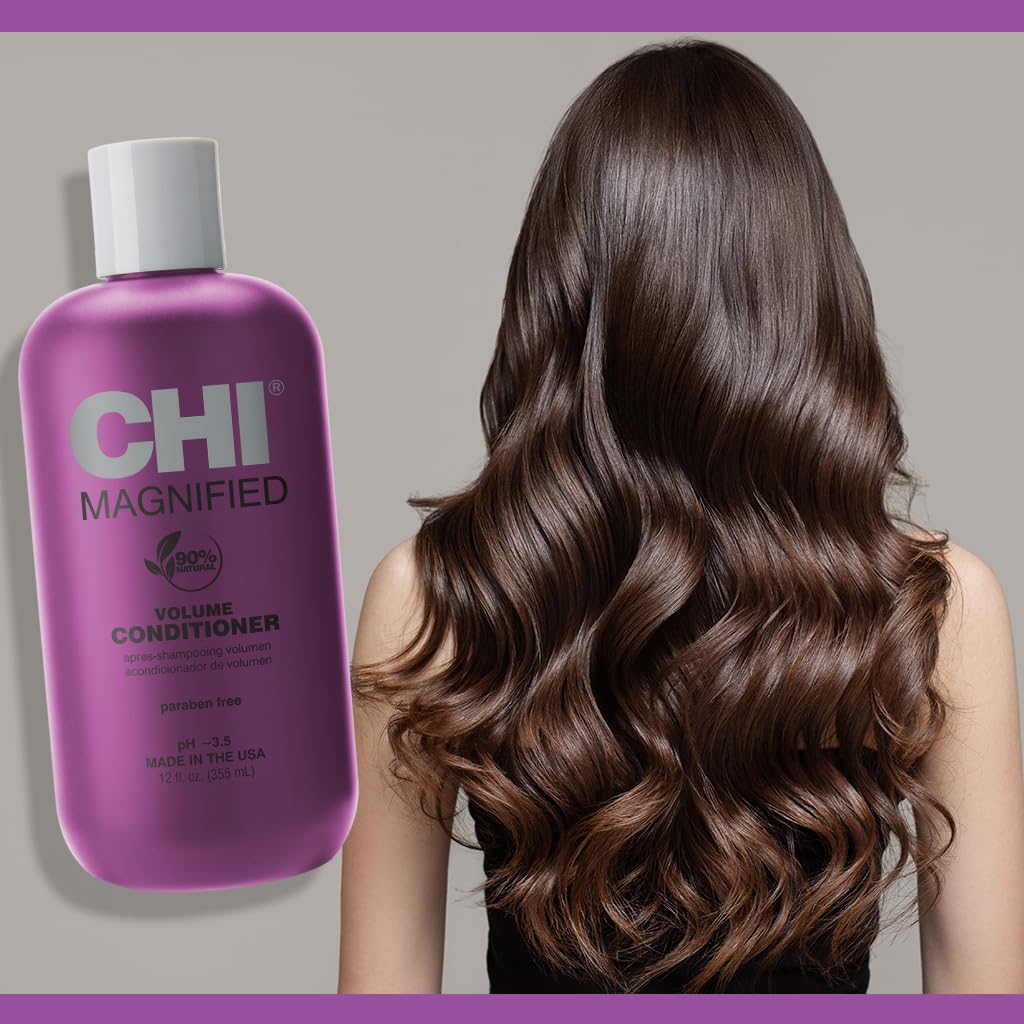 Dispensing pump of CHI Magnified Volume Conditioner for easy, even distribution.