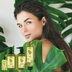 Close-up of CHI Naturals Olive Oil Body Wash showing smooth, nourished skin after shower.