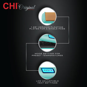 CHI Original flat iron with visible adjustable heat settings for customization.