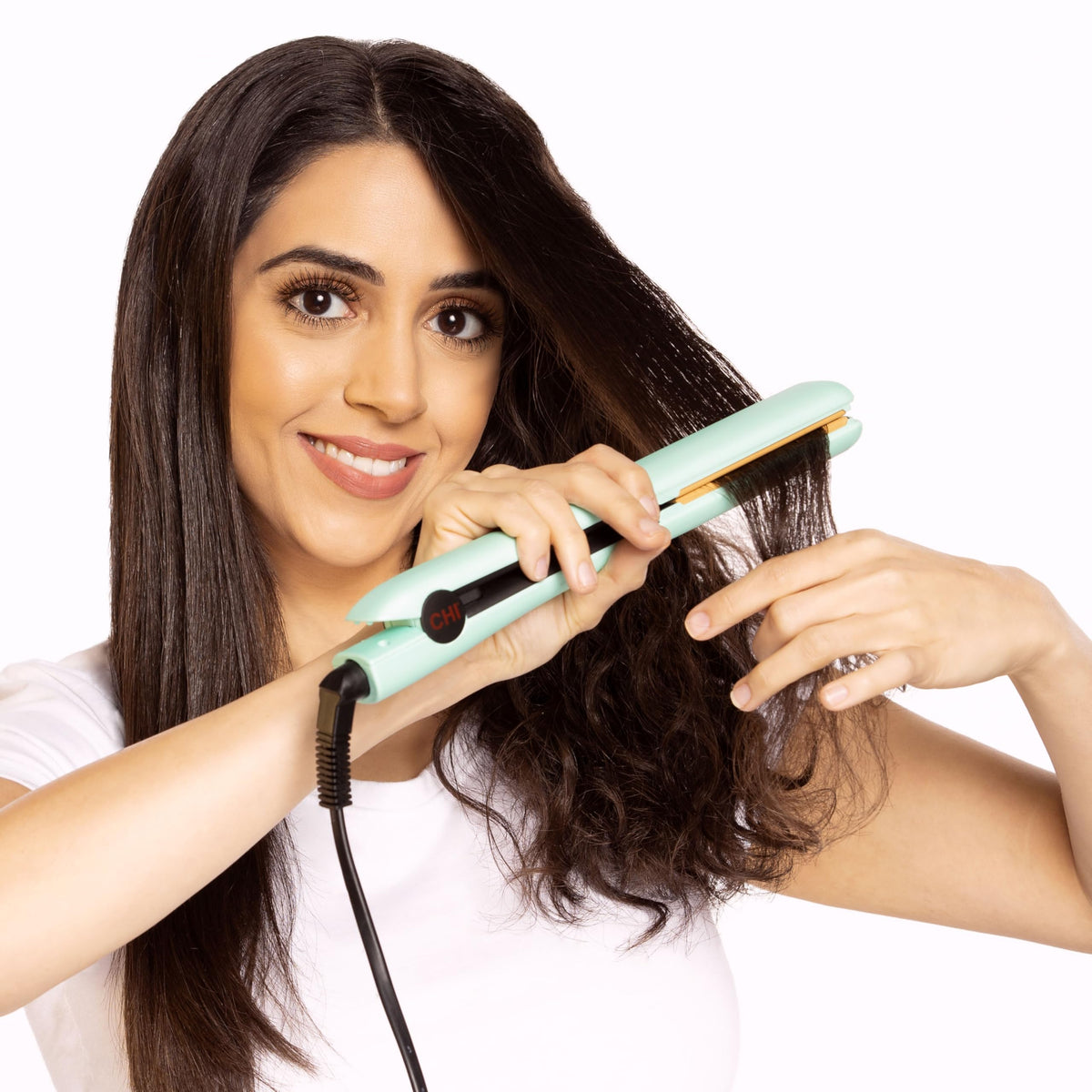 CHI Original flat iron showcases professional performance for home styling.