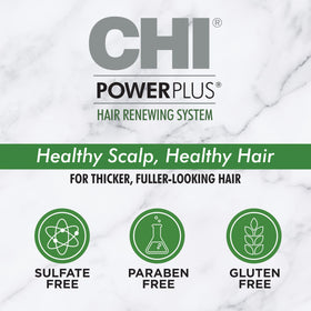 CHI PowerPlus renewing kit dense hair appearance suggests fuller look