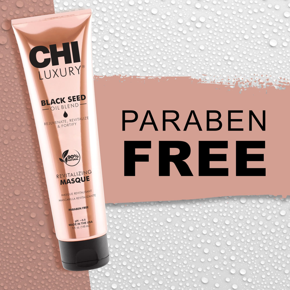 CHI restorative masque swirl emphasizes shine and vitality.