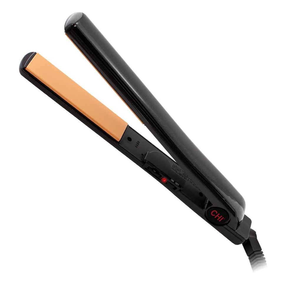 CHI Tourmaline Ceramic 1-Inch Flat Iron with extended plates for broader styling coverage.