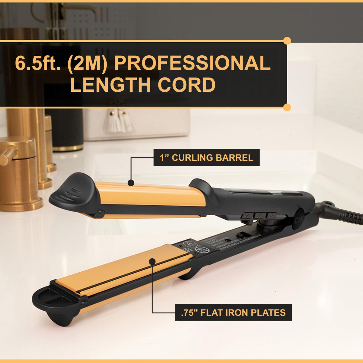 CHI Tourmaline Ceramic 3-in-1 Multi Styler auto shut-off for peace of mind