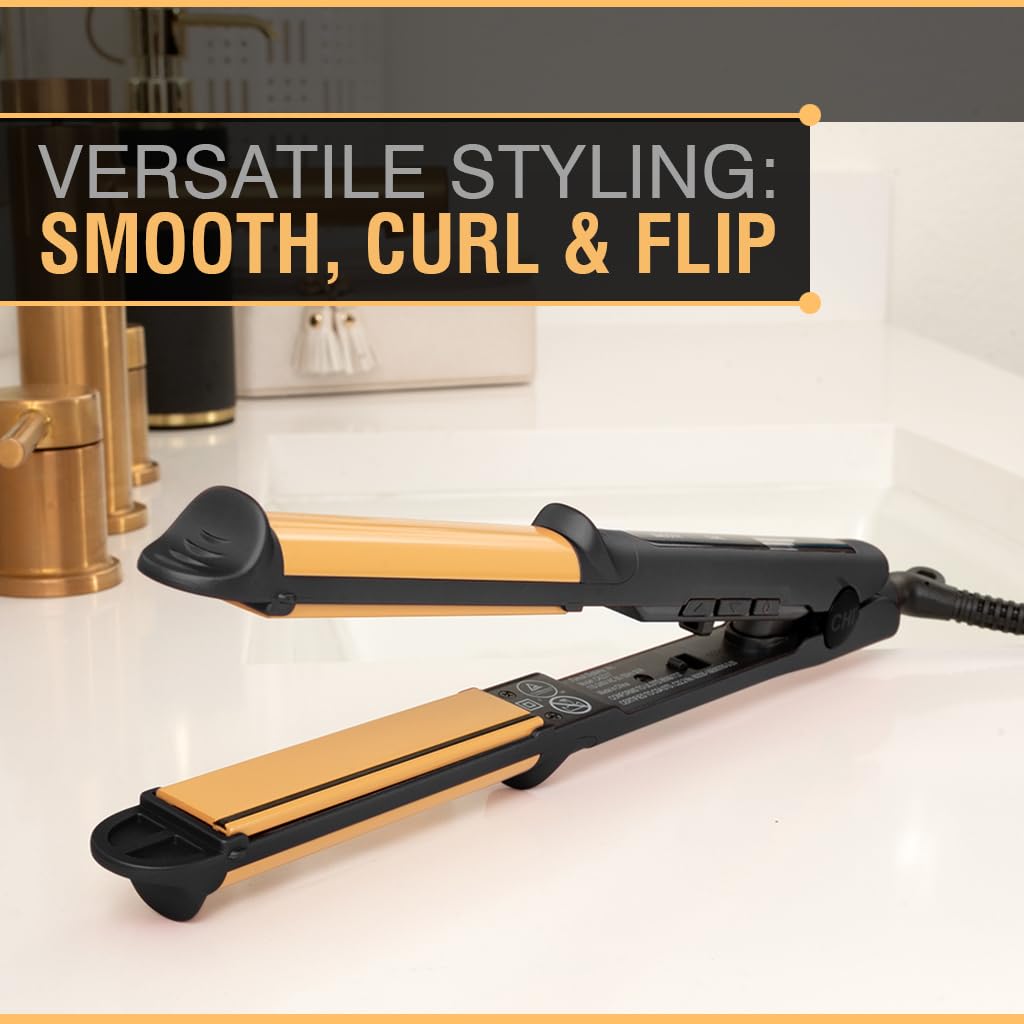 CHI Tourmaline Ceramic 3-in-1 Multi Styler plates close-up for smooth glide and even heat
