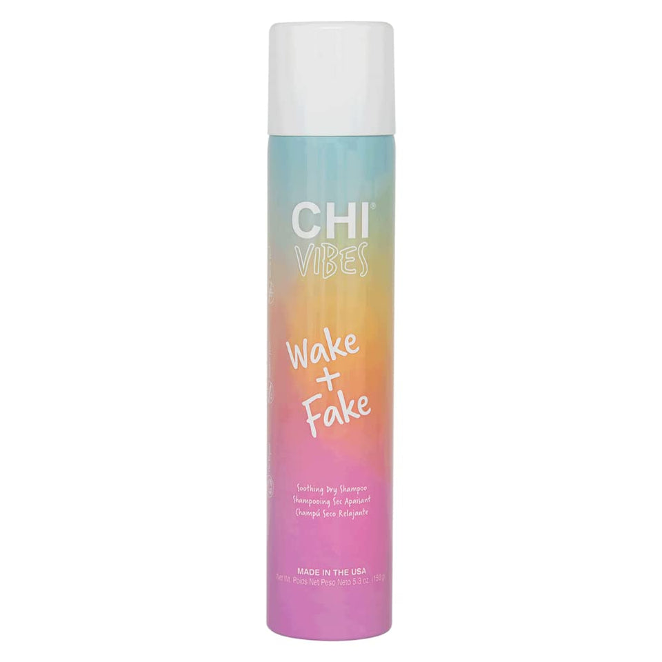 Chi Vibes Wake & Fake Dry Shampoo bottle refreshing roots with instant lift