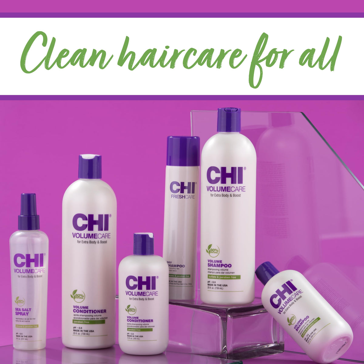 CHI VolumeCare volumizing conditioner pump-dispense demonstrates easy application and quick coverage for fine hair