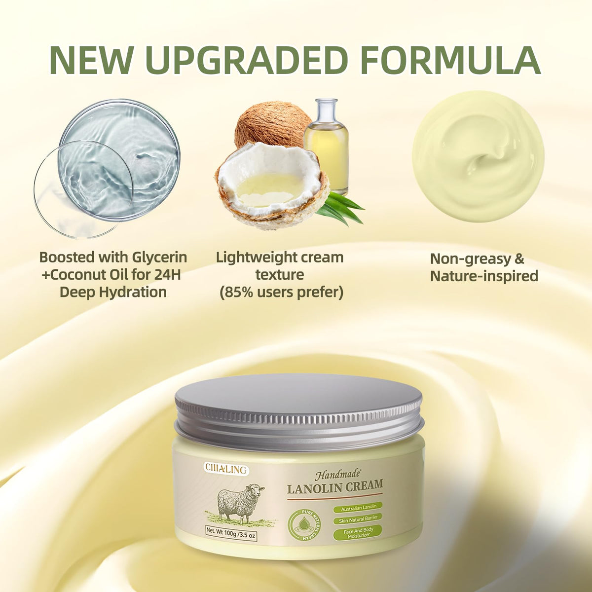 Chialing lanolin cream for face and lips creates protective moisture