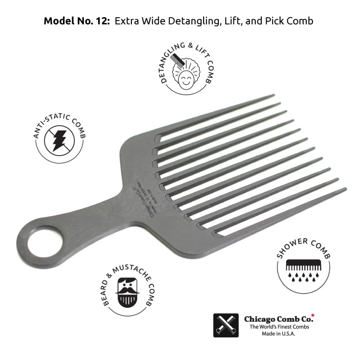 Chicago Comb Model 12 ideal for Afro hair and big beards