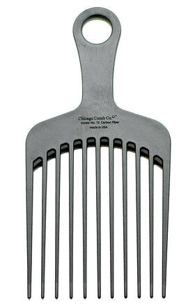 Chicago Comb Model 12 carbon fiber XL detangling pick ideal for long hair detangling