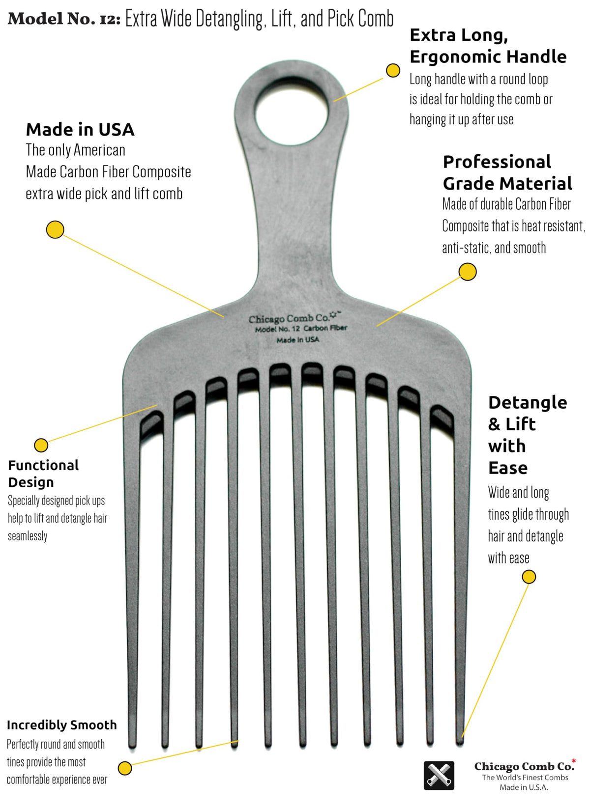 Chicago Comb Model 12 shower safe material that resists warping