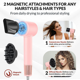 Chignon ionic technology helps tame frizz and boost shine.