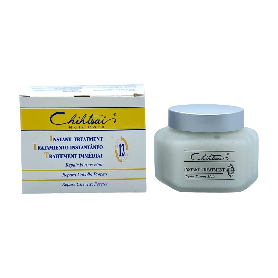 Chihtsai No. 12 Instant Treatment bottle shown, leaving hair silky, detangled, and moisturized.