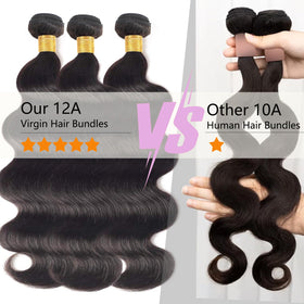 Chikamlty natural black body wave bundle ideal for versatile color options