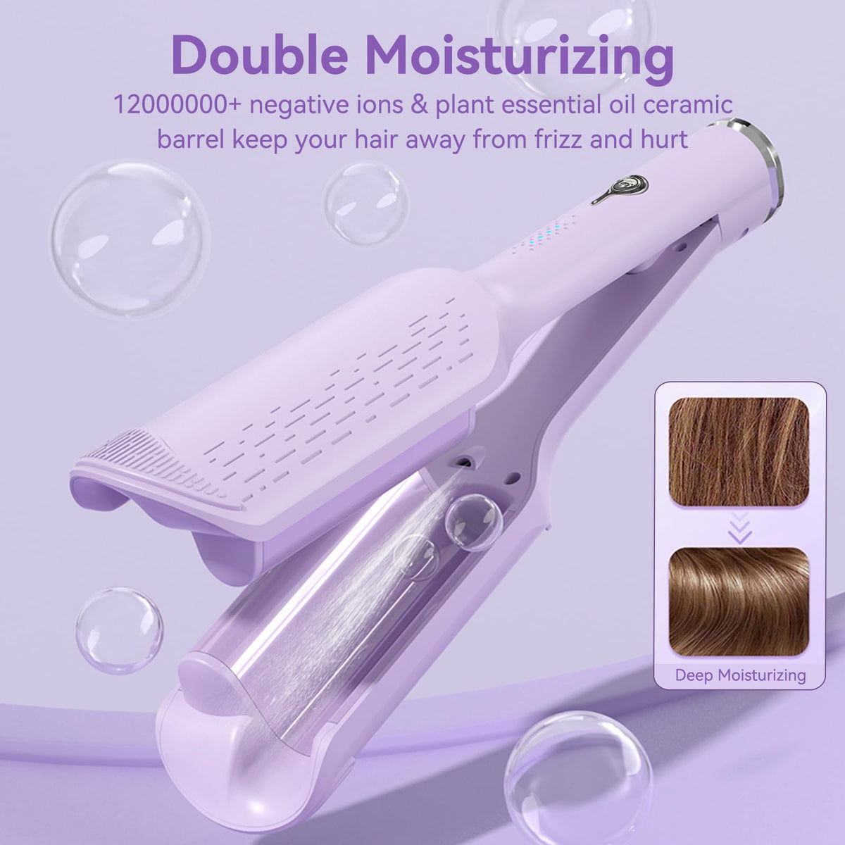 Chikyo Rovy Wave anti-scald design protects fingers during curling.