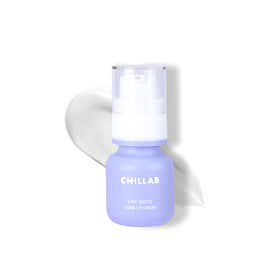 Chillab Airy White Tone-Up Cream bottle provides lightweight hydration for brightness.