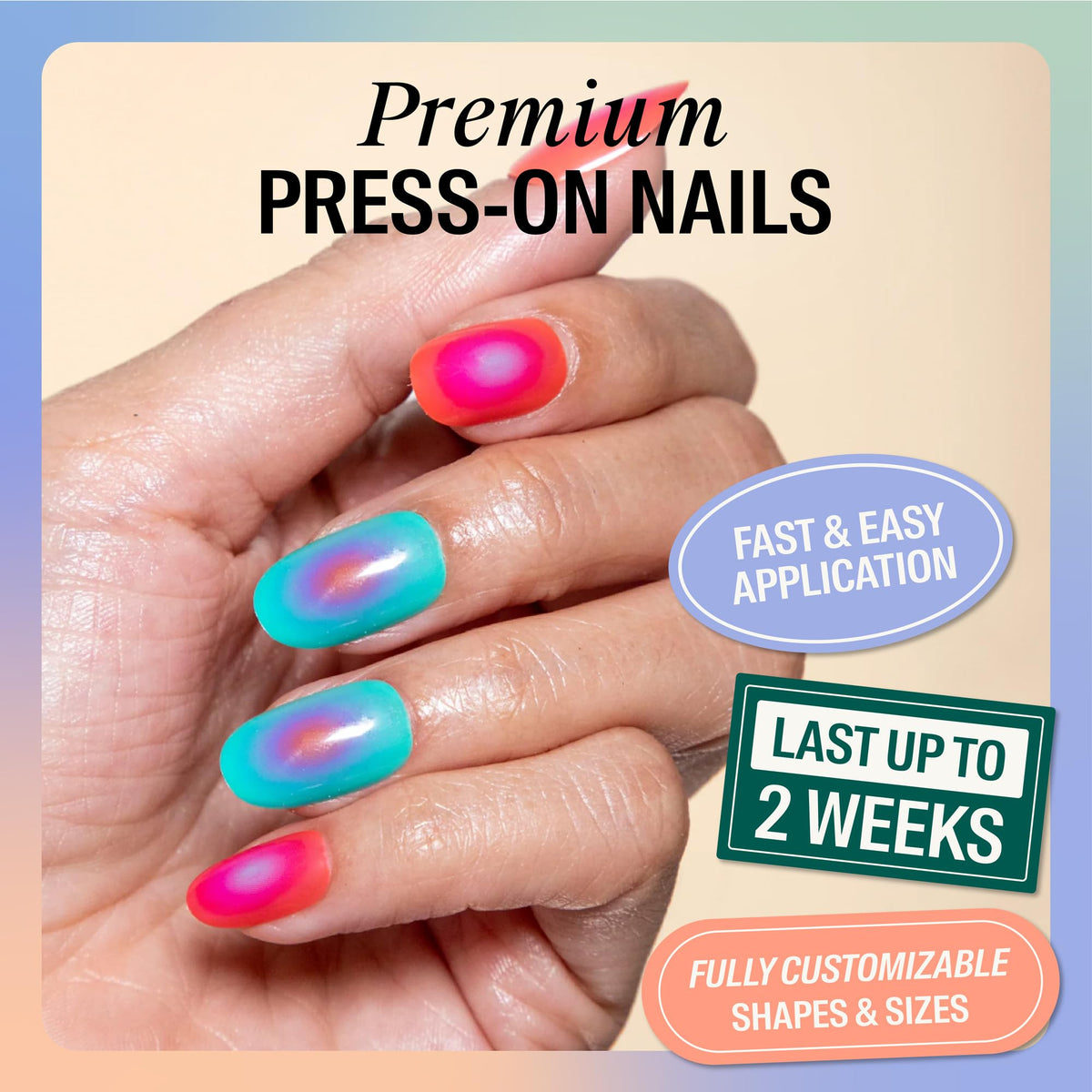 Chillhouse 30 nail shapes and sizes enable a customizable fit.
