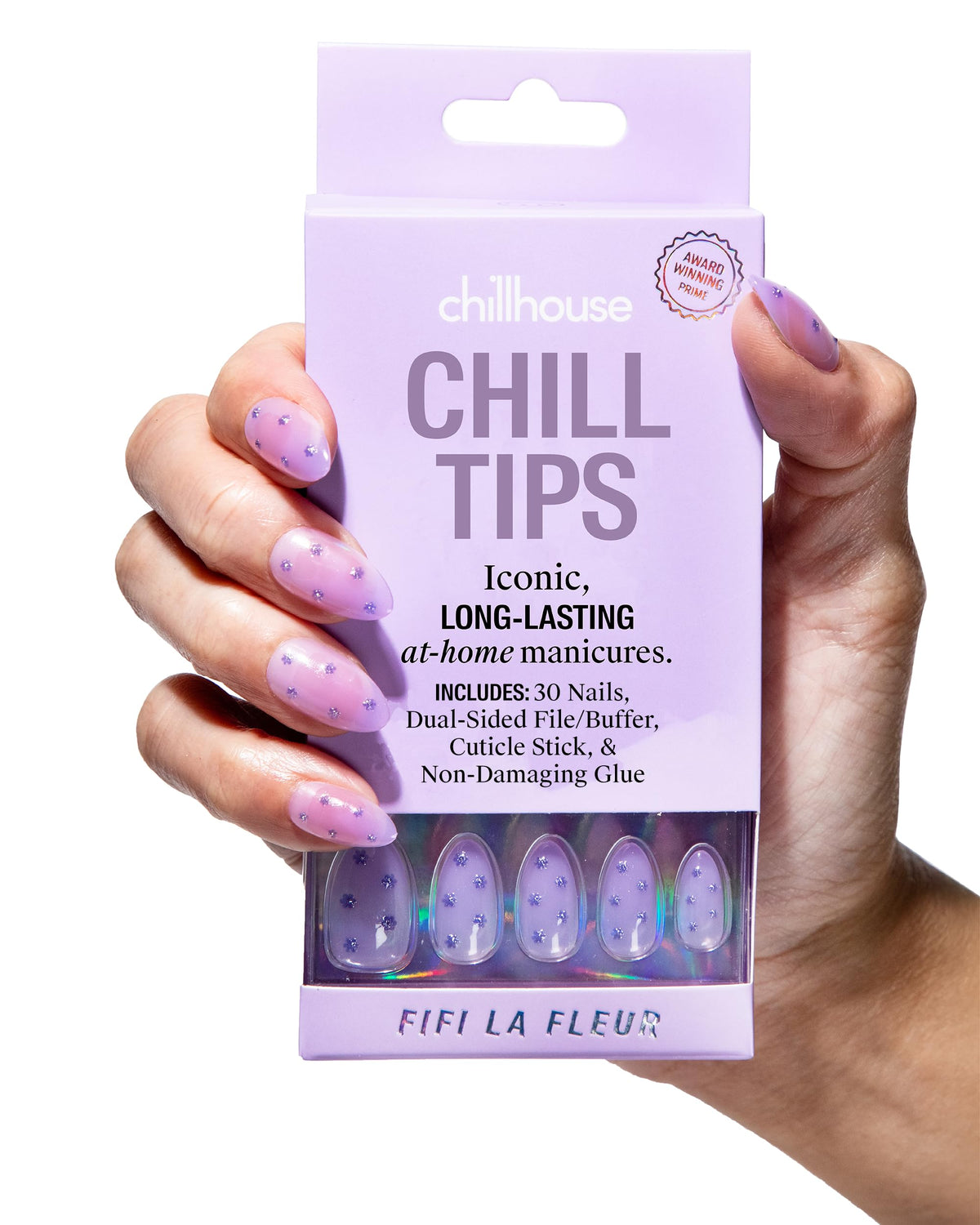 Chillhouse Fifi La Fleur almond tips for a salon-grade manicure at home