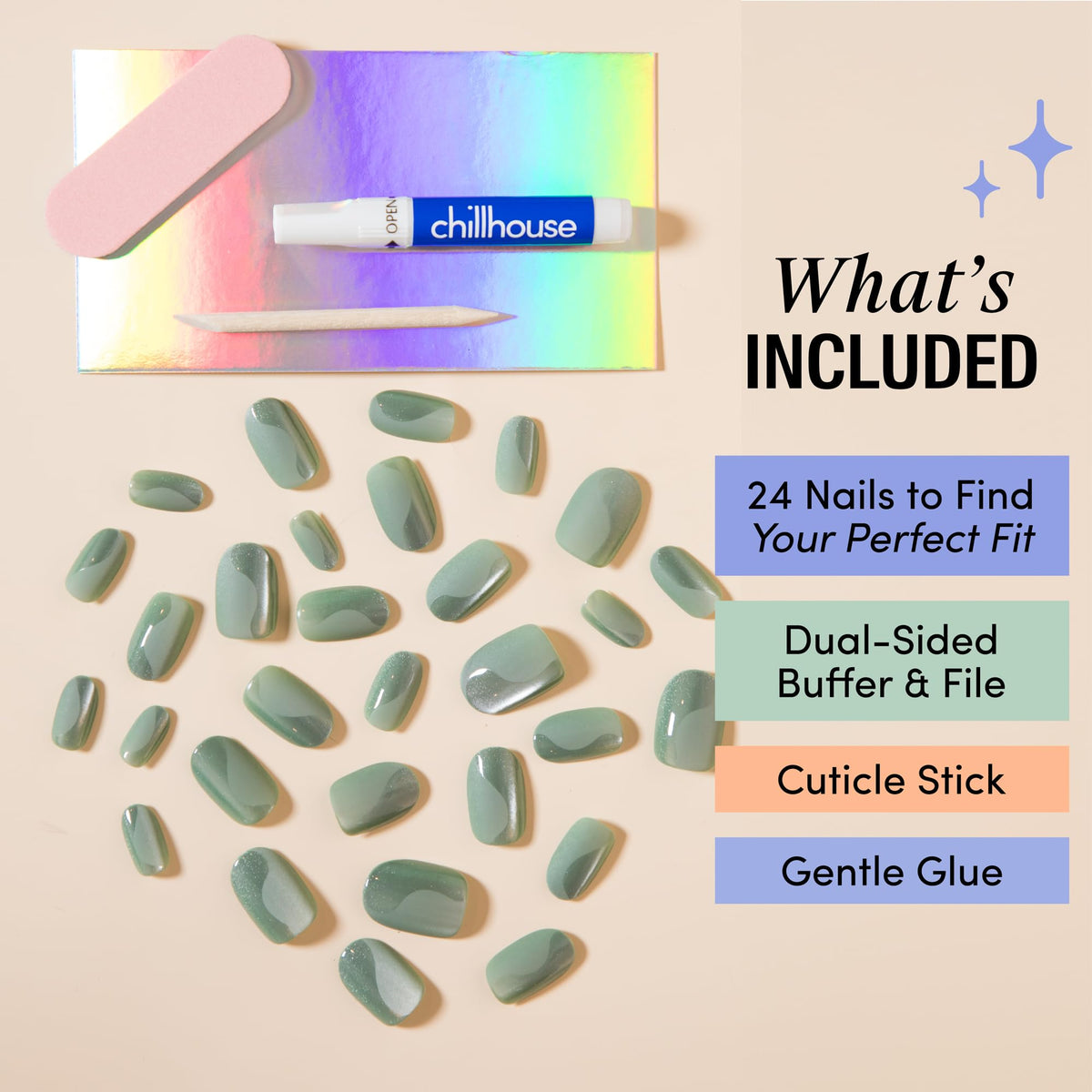 Chillhouse Nail glue application guide for secure on-nail adherence