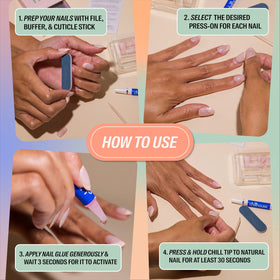 Chillhouse Gentle nail glue delivers secure, comfortable wear.