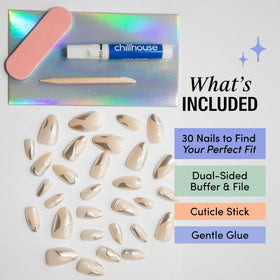 Chillhouse dual-sided buffer and file in-use for precise shaping.