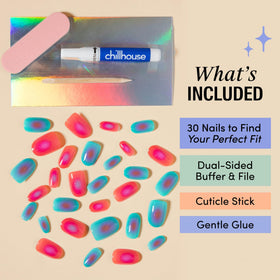 Chillhouse Dual-sided buffer and file preps and shapes nails.