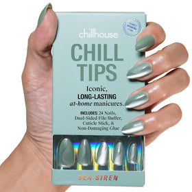 Chillhouse Sea Siren almond tips for an easy at-home manicure