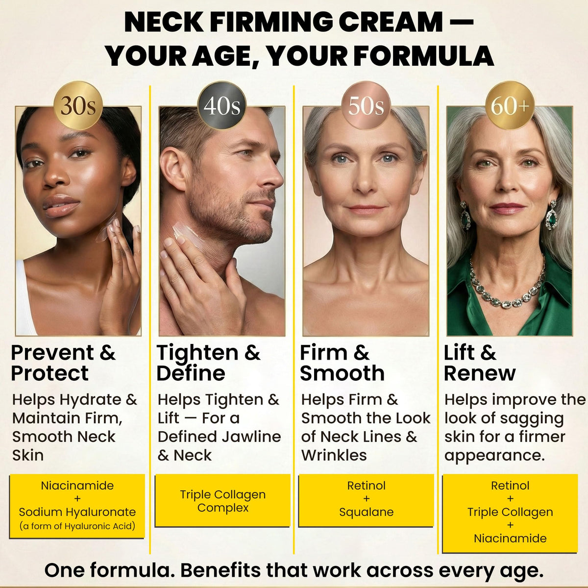 Chillihaer 8-in-1 neck firming cream label closeup underscores key ingredients