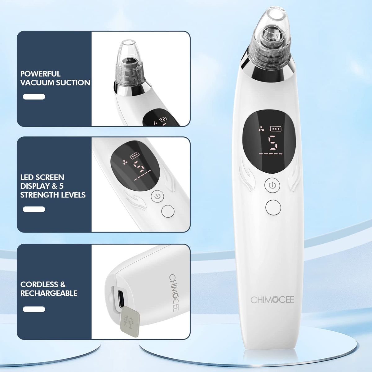 CHIMOCEE USB rechargeable facial tool for convenient daily use on the go