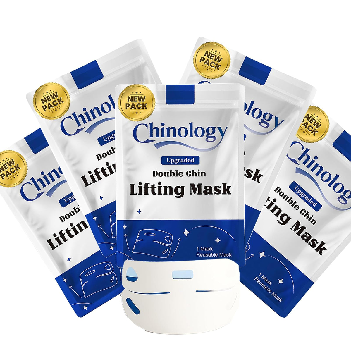 Chinology Double Chin Mask packaging view highlights reusable design for daily use