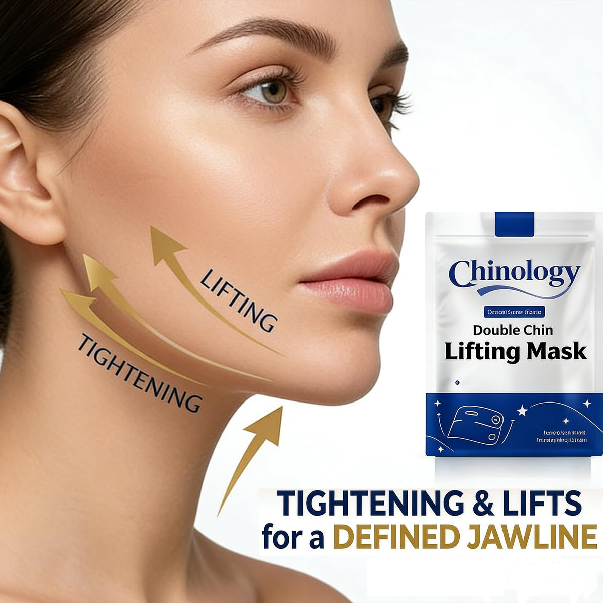 Chinology Double Chin Mask worn on face for a defined look