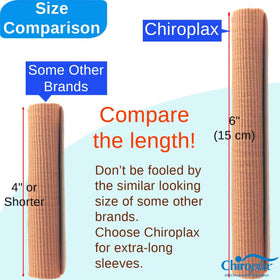 Chiroplax size-small toe tube offers secure, moderate stretch.