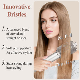 Brush glides through long hair for smooth, frizz-free results.