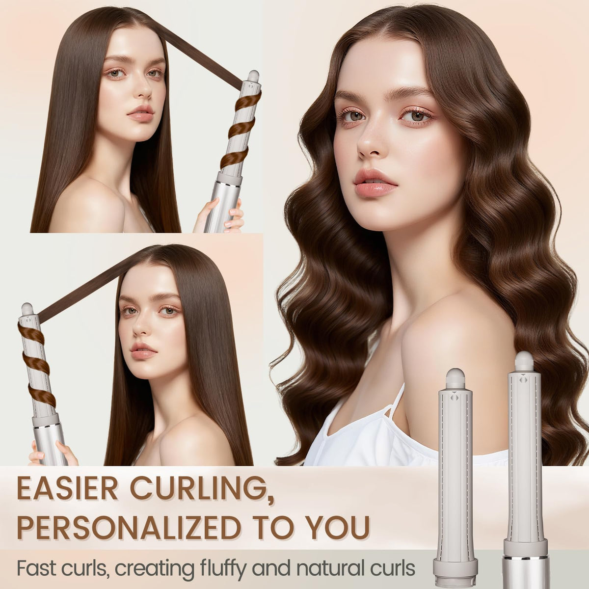 Chivixe salon-quality curls and glossy waves achieved with attachment.