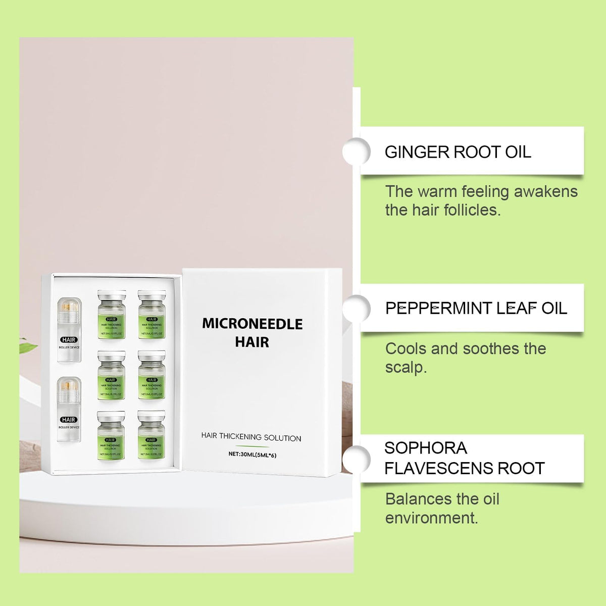 Peppermint oil drop hints refreshing sensation during application